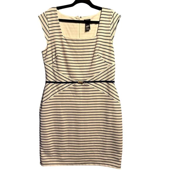 Ann Taylor Dresses & Skirts - Ann Taylor Size 14 Cap Sleeve Double Knit Dress Striped Work Office Professional